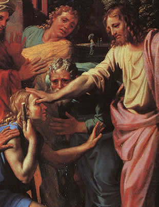 Jesús curando al ciego de Jericó (Poussin)