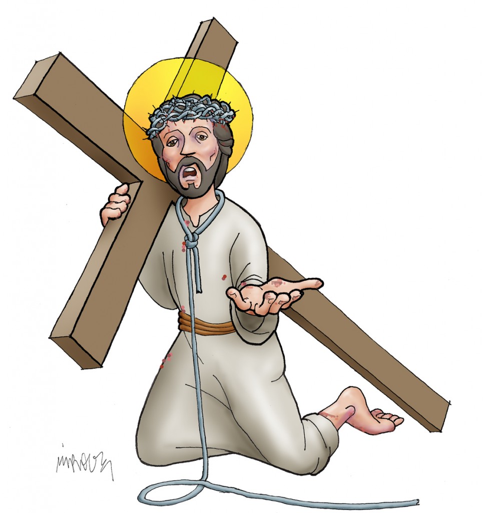 Jesús con la cruz - Dibujos y Cosas para Catequesis - Arguments