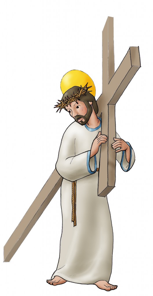 Jesús con la cruz - Dibujos y Cosas para Catequesis - Arguments