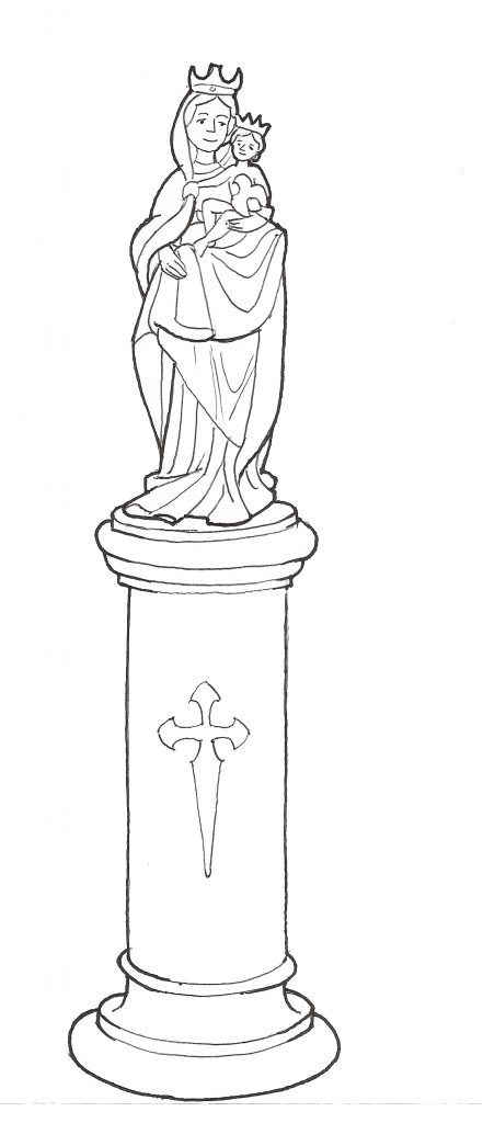 Virgen del Pilar, Pilarica b/n - Dibujos y Cosas para Catequesis - Arguments